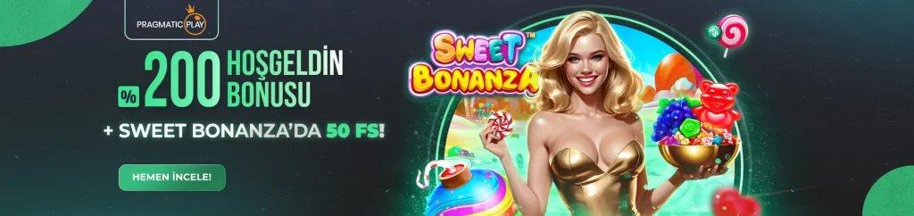 %200 Pragmatic Play Hoşgeldin Bonusu + Sweet Bonanza’da 50 FreeSpin, Slot Oyunları, Slot Oyunlarında